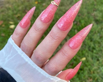 LOCKET- pink flaky dip powder, pink nail dip, dip powder, summer nails, dip powder nails, pink nails