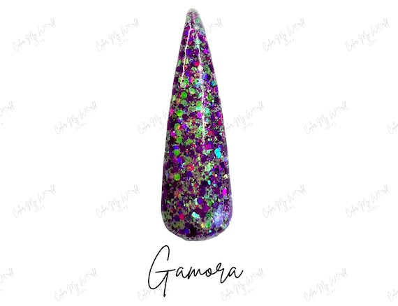 GAMORA Green and Purple Glitter Dip Powder Purple Glitter - Etsy