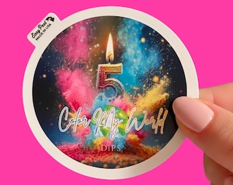 CMW 5th BIRTHDAY STICKER-  sticker, uv resistant, dishwasher safe, birthday