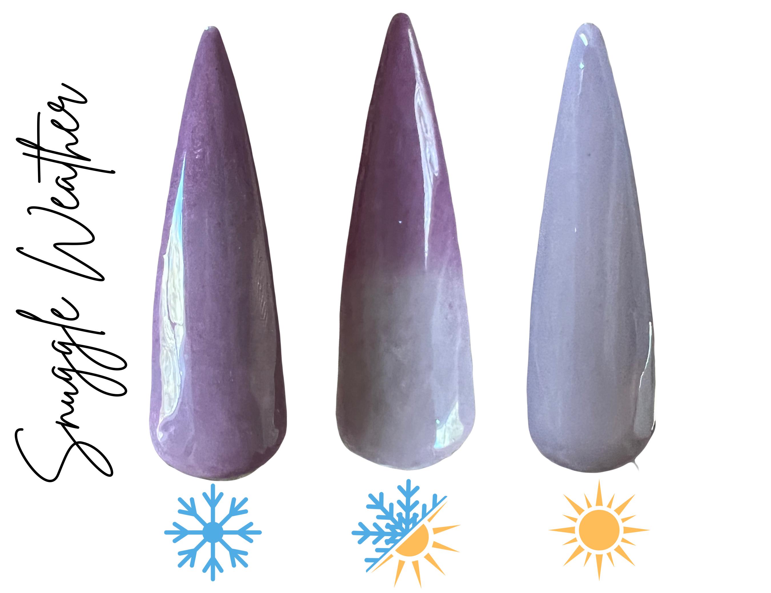 SNUGGLE WEATHER -thermal dip powder, purple dip powder, dip powder, mood changing nails, nail dips, Halloween nails