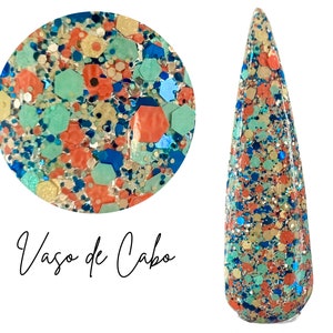 VASO DE CABO- glitter dip powder,  nail dip, dip powder, nail dip powder, dip powder nails, nail dips, diy nails