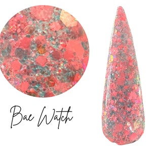 BAE WATCH- glitter dip powder,  nail dip, dip powder, nail dip powder, dip powder nails, nail dips, diy nails