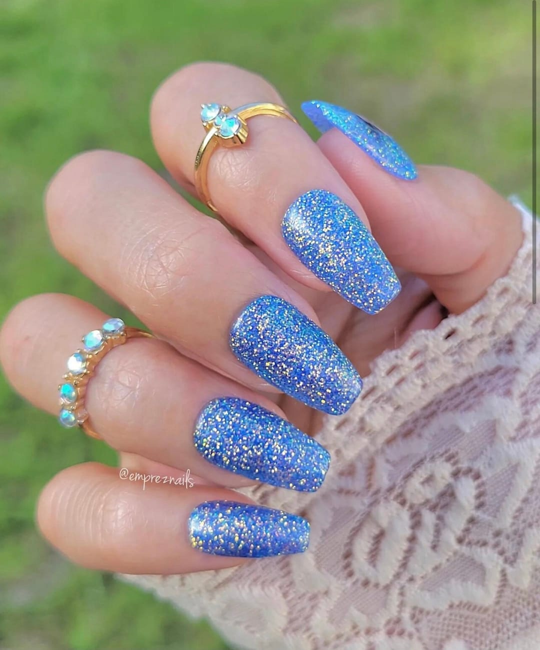 NEPTUNE- Purple Glitter Glitter Dip Powder, Blue Shimmer Nail Dip, Dip ...