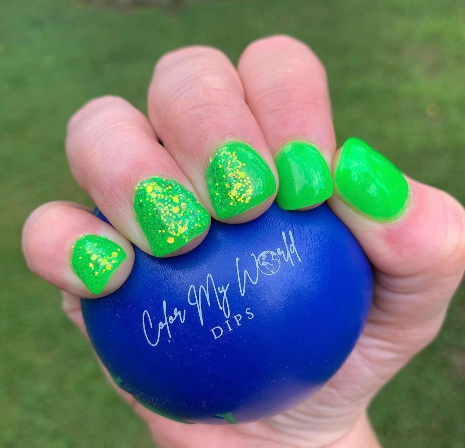 BILLIE Neon Green Nail Dip Neon Green Dip Powder Dip Etsy
