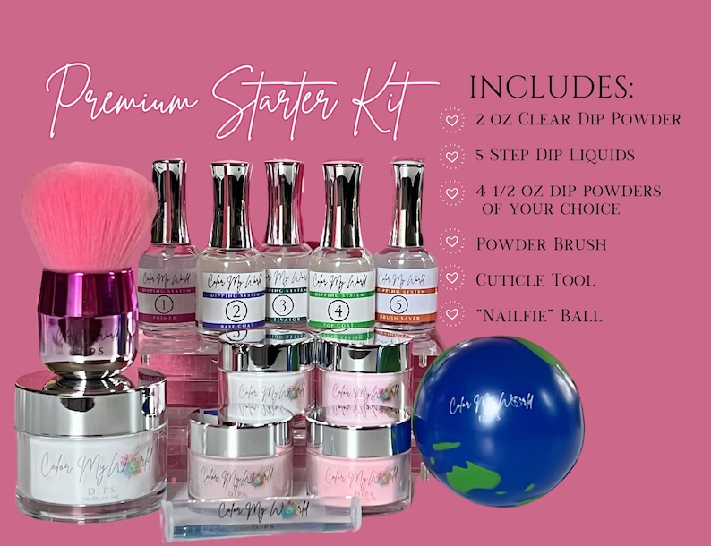 Dip Powder Starter Kit- dip powder liquids, dip powder kit, nail dip powder starter kit, nail dip starter kit, nail dip liquids image 3
