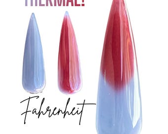 FAHRENHEIT - blue to red dip powder, thermal, nail dip, fall dip powder, nail dip powder, diy nails, mood changing nails
