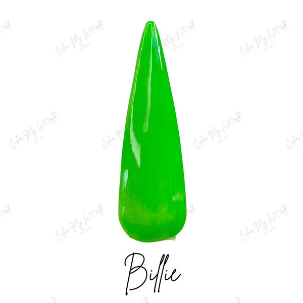 BILLIE- neon green nail dip, neon green dip powder, dip powder, nail dip powder, nail dip, dip powder nails