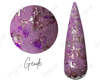 GEODE-foil dip powder, foil nail dip, dip powder, nail dip powder, dip powder nails, nail dips, dip powder