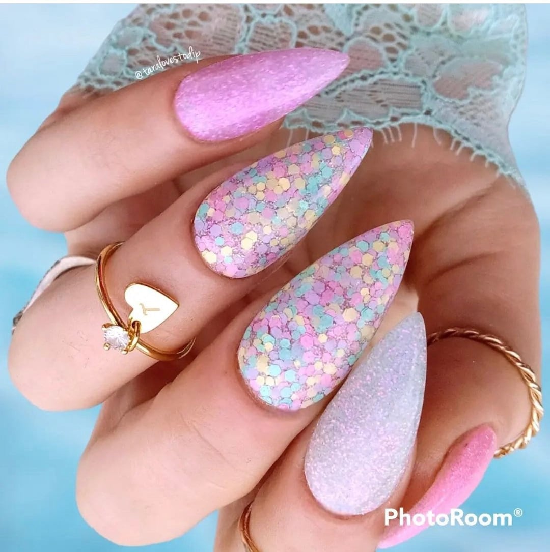 Glimmering Springfetti Acrylic Nails 2025