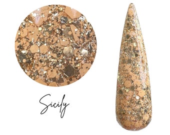 SICILY-Spring nail dip, glitter dip powder,  glitter nail dip, dip powder, nail dip powder, dip powder nails, nail dips,