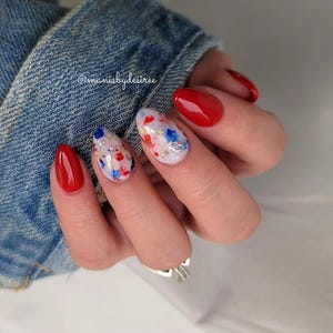 AMERICANA- foil dip powder, glitter dip powder, glitter nail dip, dip powder, nail dip powder, dip powder nails, nail dips