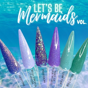 LET’S BE MERMAIDS Vol. 1-glitter collection, dip powder, nail dip, nail dip powder, dip powder nails, nail dip, dip powder, Mermaid mani