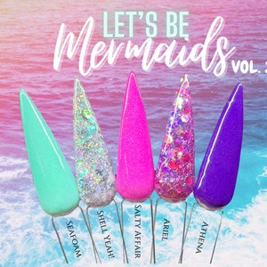LET’S BE MERMAIDS Vol. 2-glitter collection, dip powder, nail dip, nail dip powder, dip powder nails, nail dip, dip powder, Mermaid mani