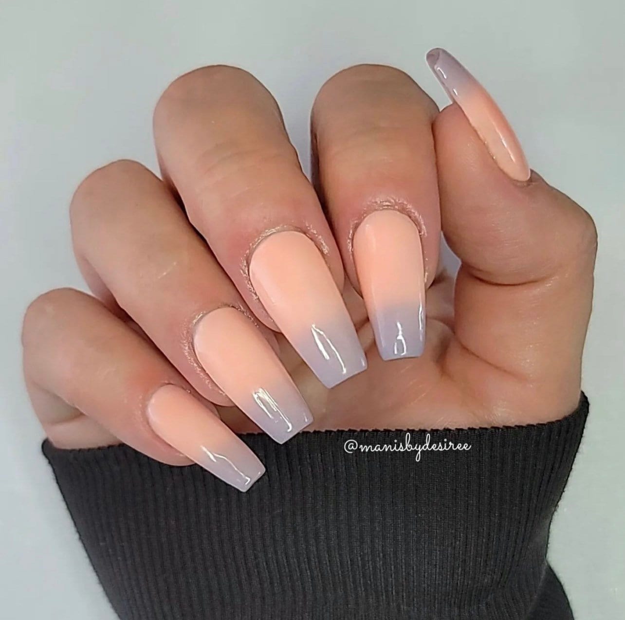 Layered Dip Powder Nails with Ombre Glow