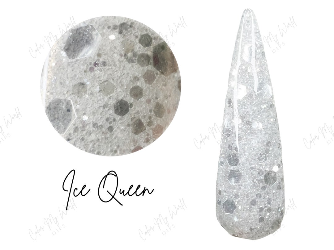 ICE QUEEN Clear Glitter Dip Dip Powder Snow Mani Nail Dip Etsy