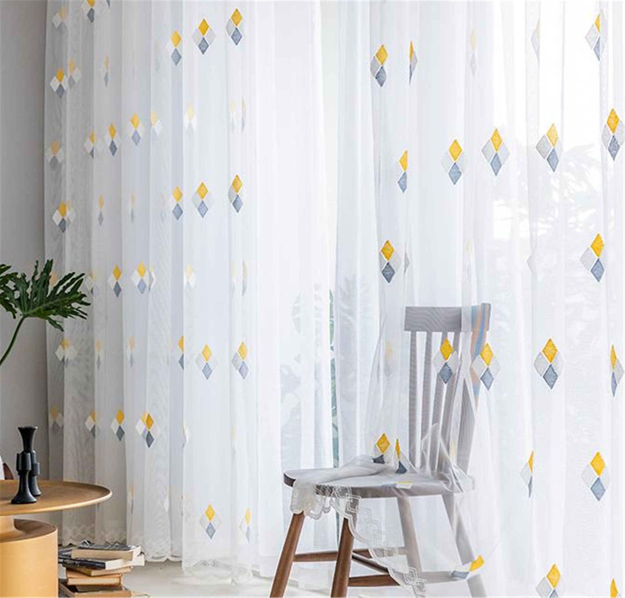 2 pieces of curtain gauze translucent white gauze bay window Etsy