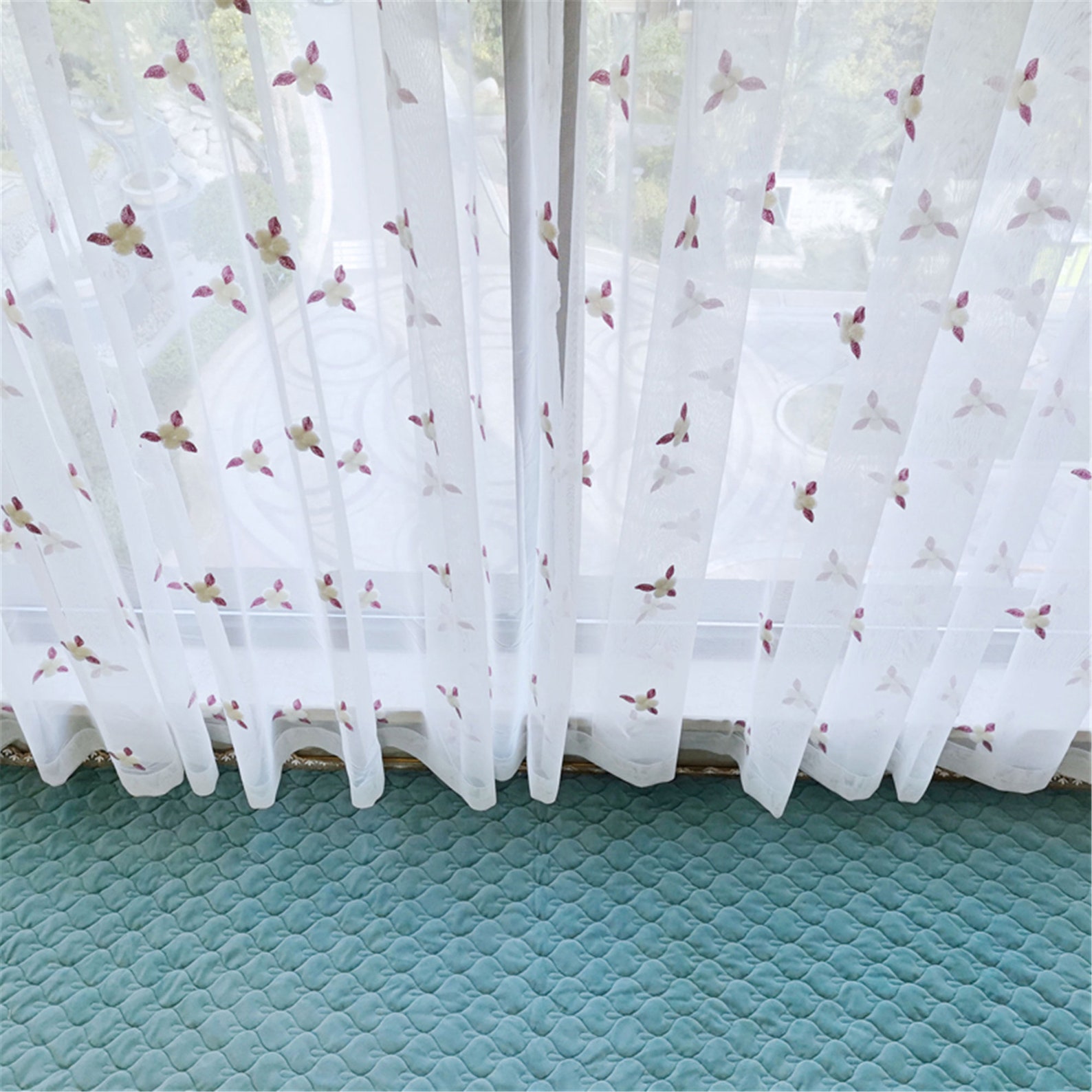 Pastoral White Gauze Velcro Curtain Gauze Curtain Embroidered Etsy