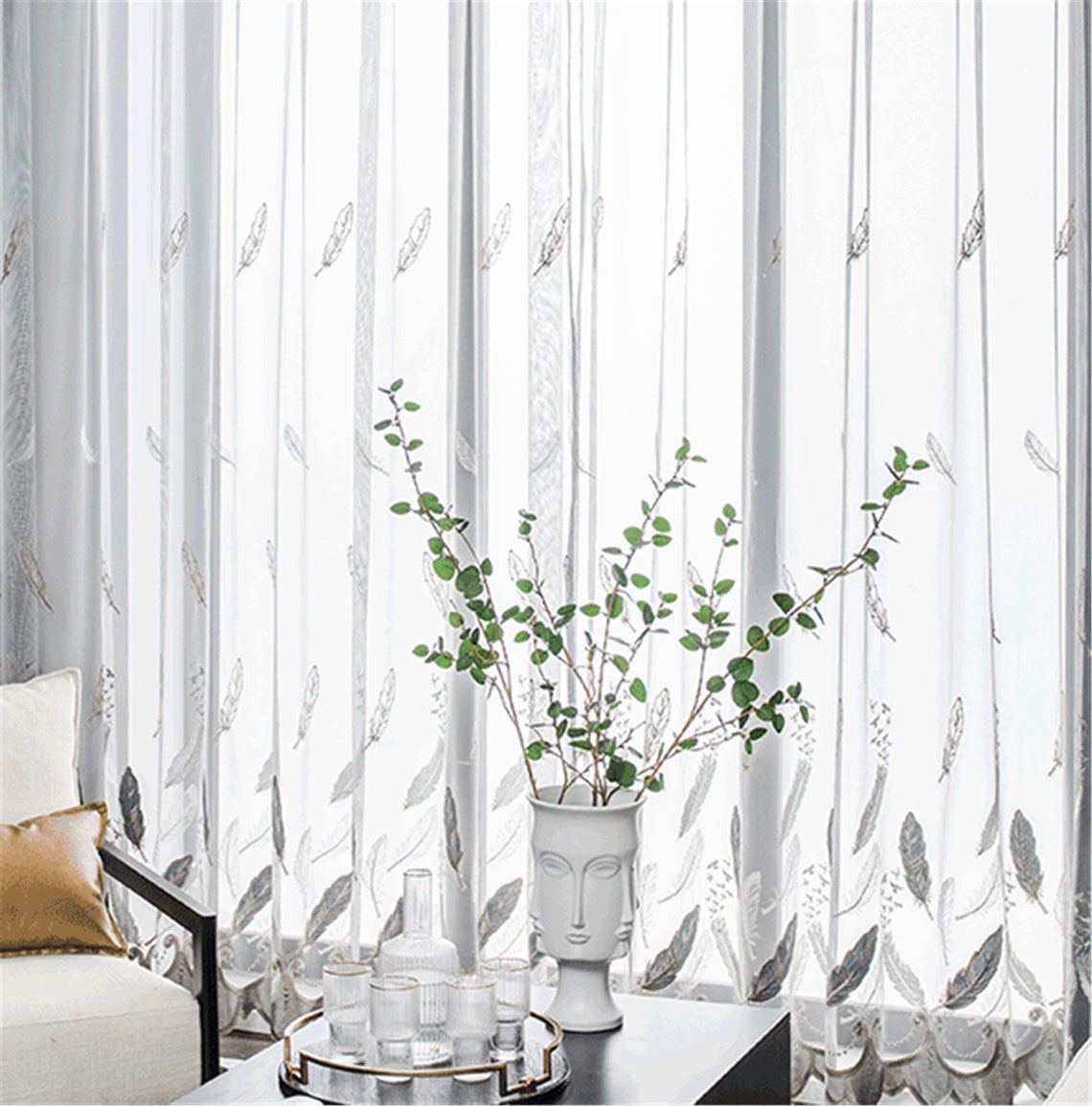 Gauze Curtains Separated by Translucent Screens in the Living Etsy