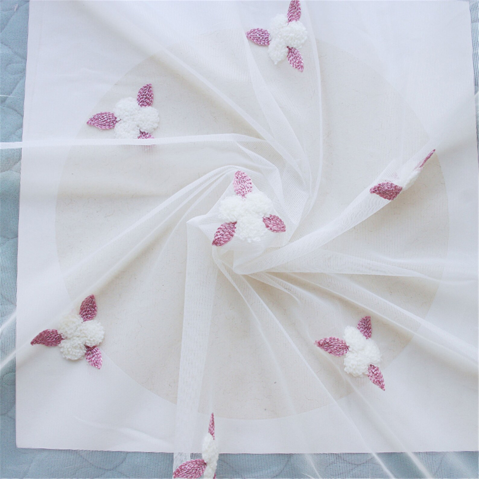 Pastoral White Gauze Velcro Curtain Gauze Curtain Embroidered Etsy