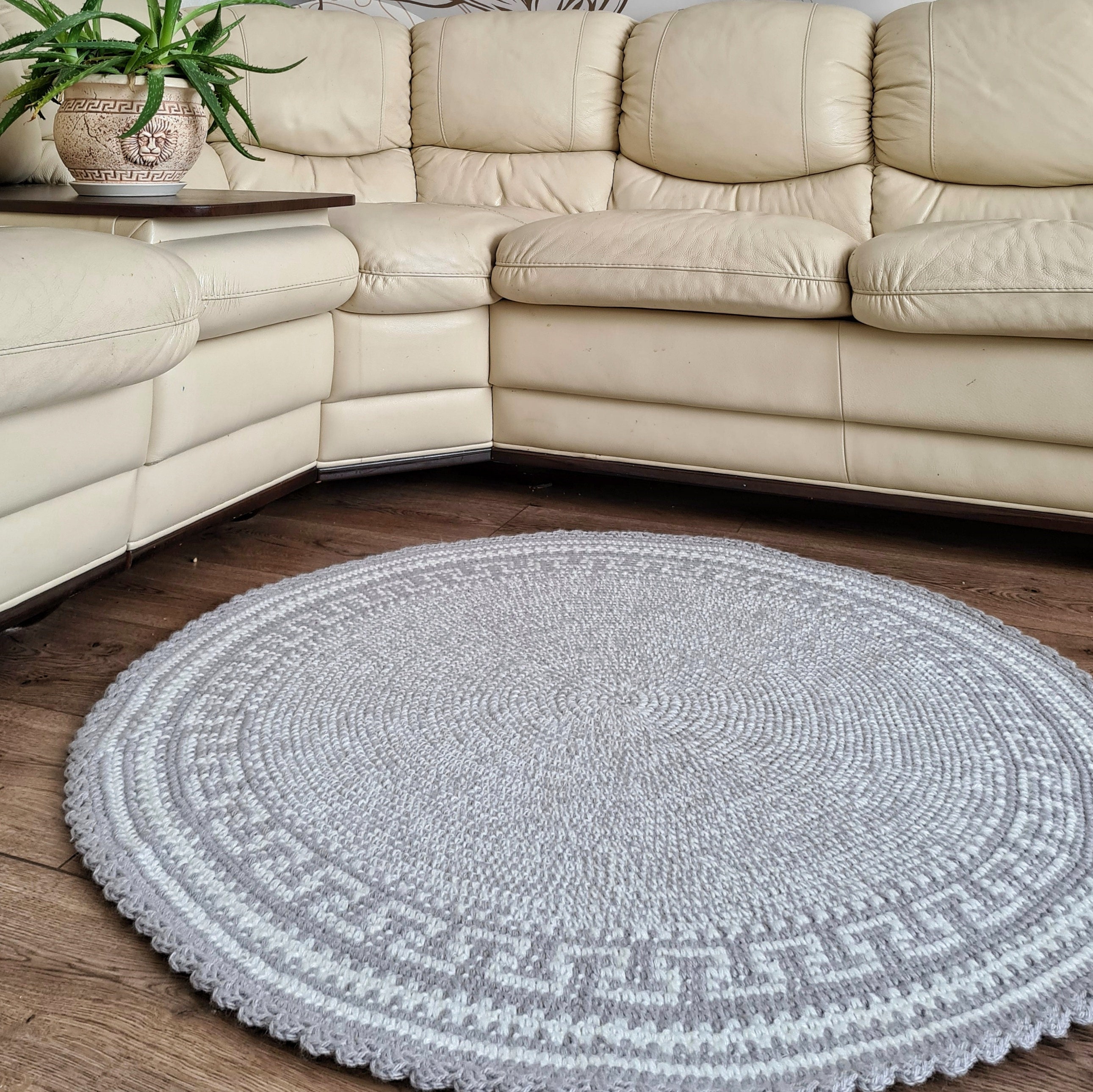 Gehäkelte Runde Teppich Teppich Boden Eingang gehäkelten | Etsy