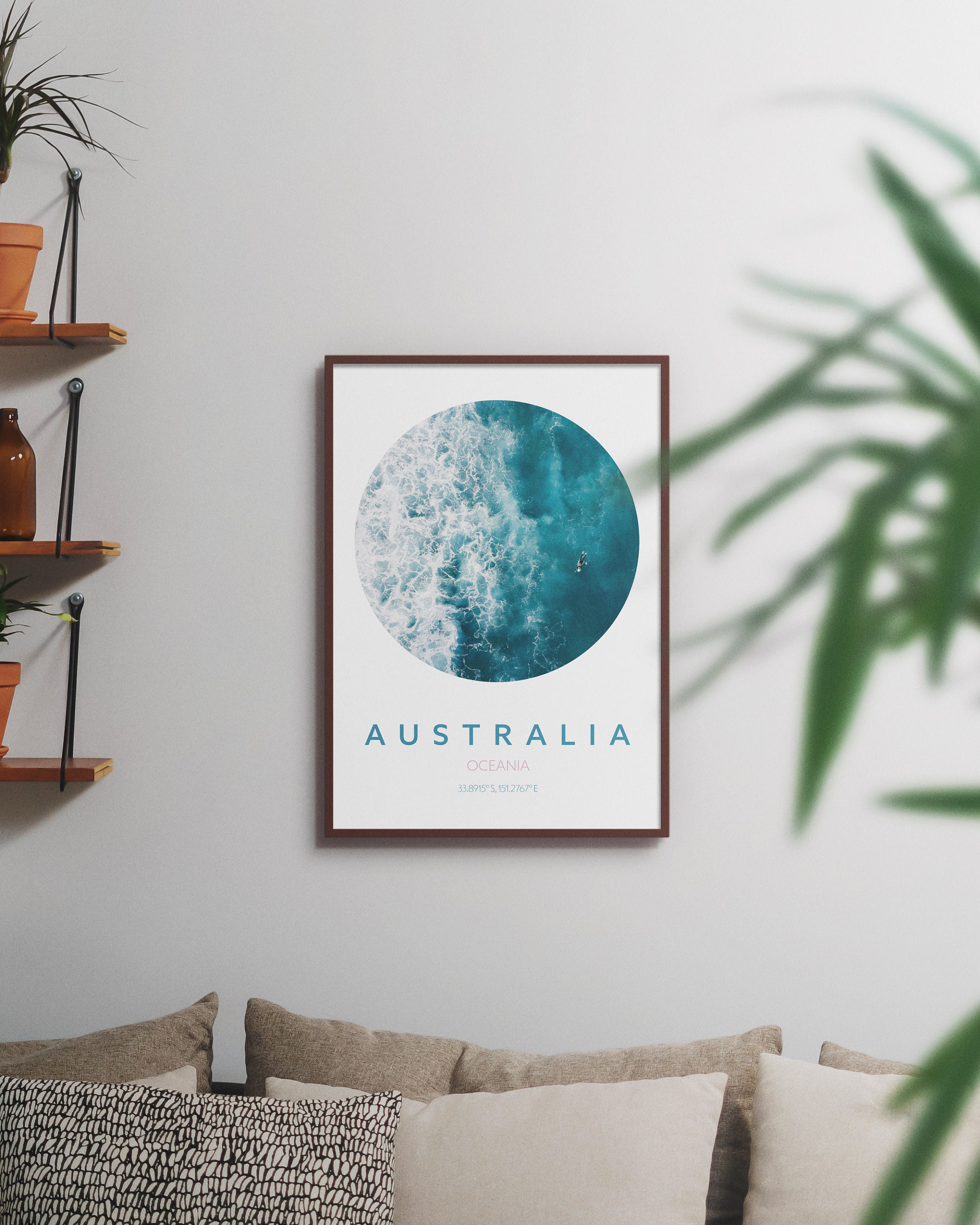 Australia Travel Print Australia Coordinates Poster Minimalist Wall Art ...