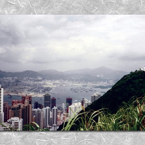 View from the Peak Tram 4, Hong Kong - Watercolour
