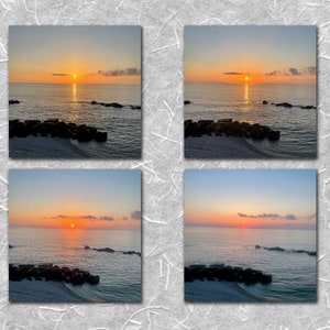 Set of 4 Calabria Italian Sunset Prints