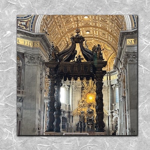 St Peter's Basilica Interior 10 Bernini's Baldacchino and Papal Altar, Rome