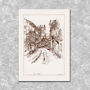Fish Street, Shrewsbury - Sepia