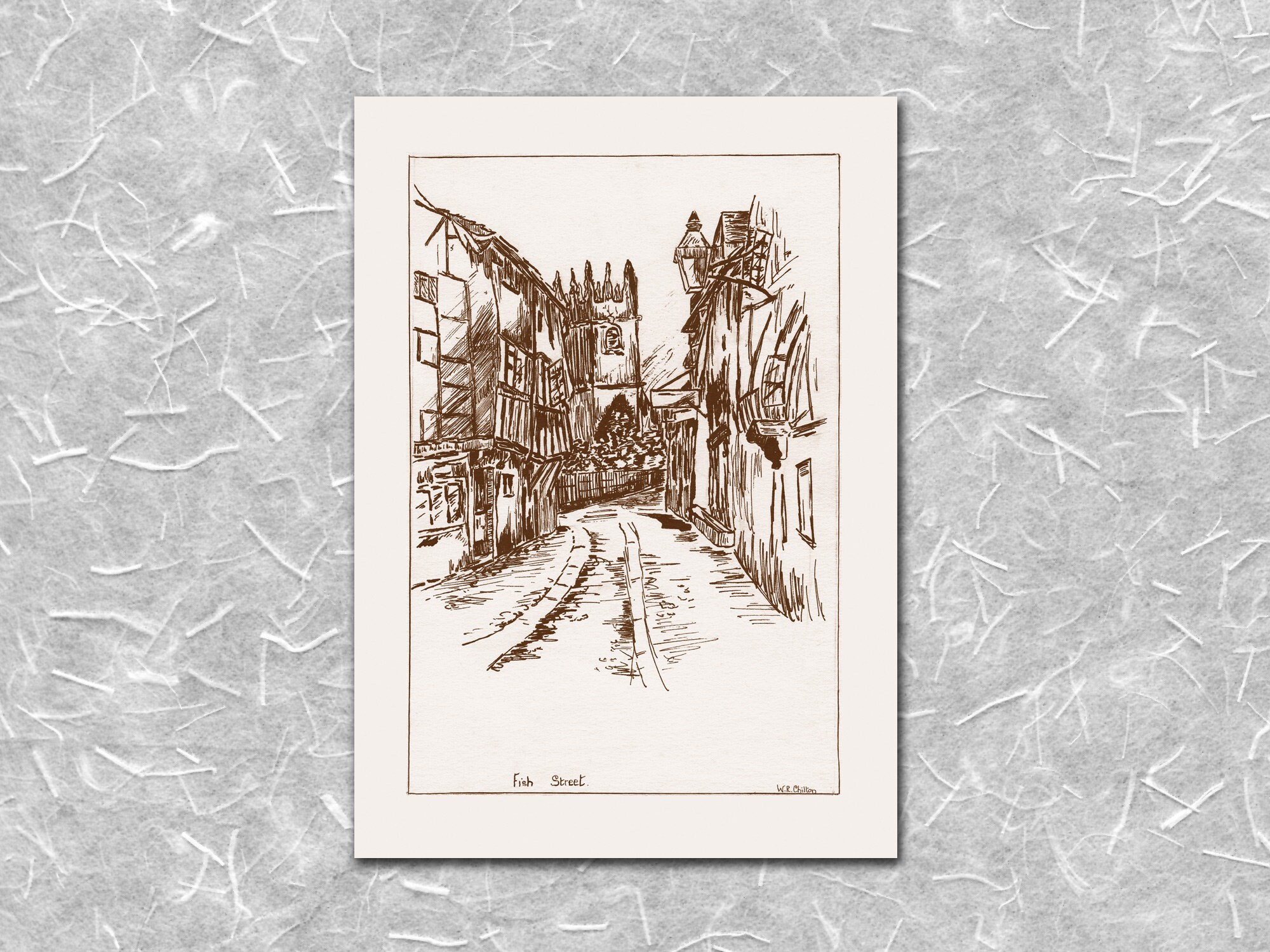 Fish Street, Shrewsbury - Sepia