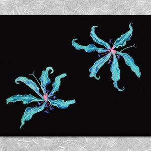 Turquoise Tiger Lily Duo Black