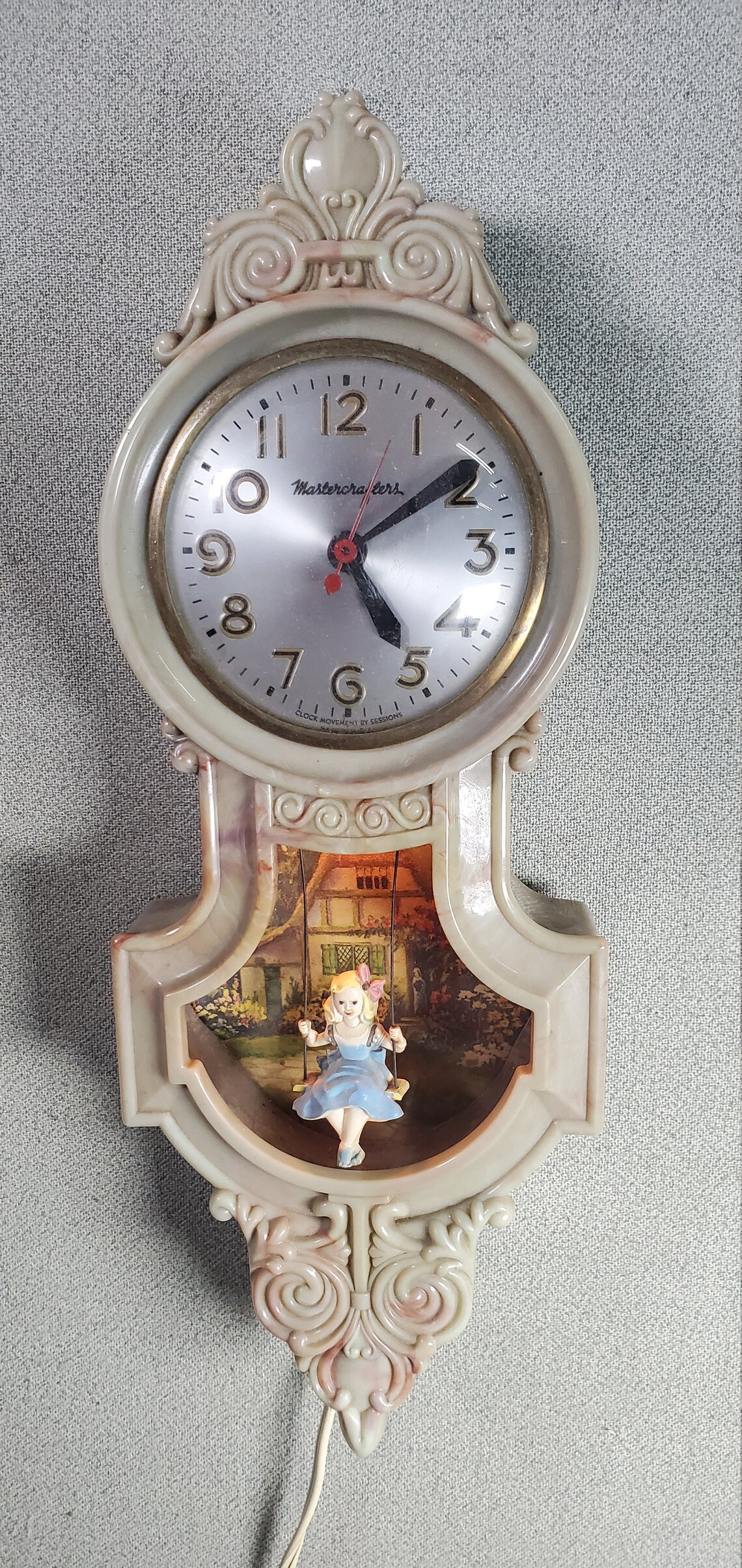 Mastercrafters Girl on a Swing Vintage Clock Etsy