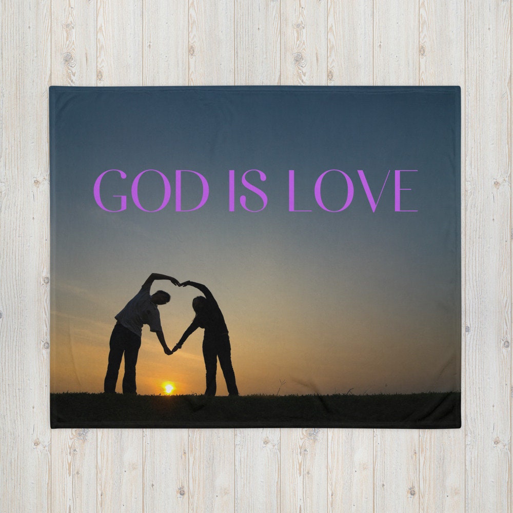 God Is Love Throw Blanket Christian Etsy
