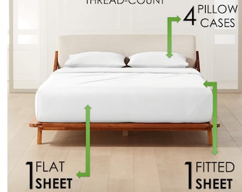 6-PC Sheet Set - Ultra Soft 1000-Thread Count Pure Egyptian Cotton 18" Extra Deep Pockets