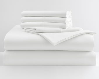 30" Extra Deep Pockets- 6-PC Sheet Set Ultra Soft 1000-Thread Count Pure Egyptian Cotton