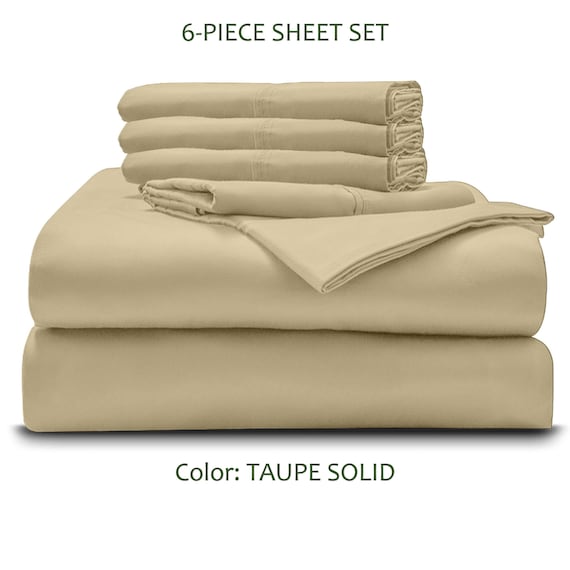 Parure De Lit King Size 1000 Fils Coton égyptien, 4 Pièces Vert Sauge