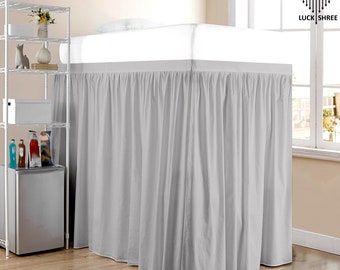 Twin XL Bed Skirt: Ruffled 400 Thread Count Egyptian Cotton Dorm Decor