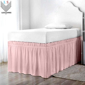 Wikkelrok rond bed voor slaapzaal | 100% Egyptisch katoen | 400-thread count| Extra lange verlengde wikkelbedrok - [Twin XL]
