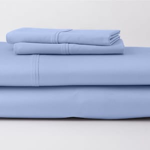 1000TC Pure Giza Bedsheet 21&quot; Deep Pockets 100% Egyptian Cotton 4-PC Custom Soft Sateen Bedsheet 1 Fitted, 1 Flat Sheet and 2 Pillowcases