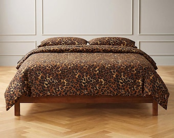 Duvet Cover Set 800 Thread-Count Egyptian Cotton Custom Size Zipper Closure - Animal Print