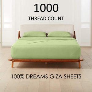 1000-TC Giza Egyptian Cotton Fitted Sheet Set: 19” Extra Deep Pockets