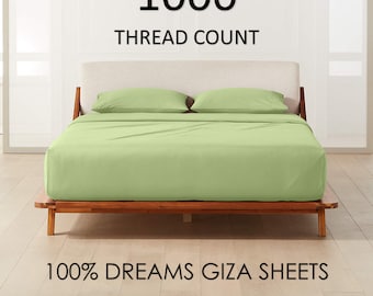 1000-TC Giza Egyptian Cotton Fitted Sheet Set: 19” Extra Deep Pockets
