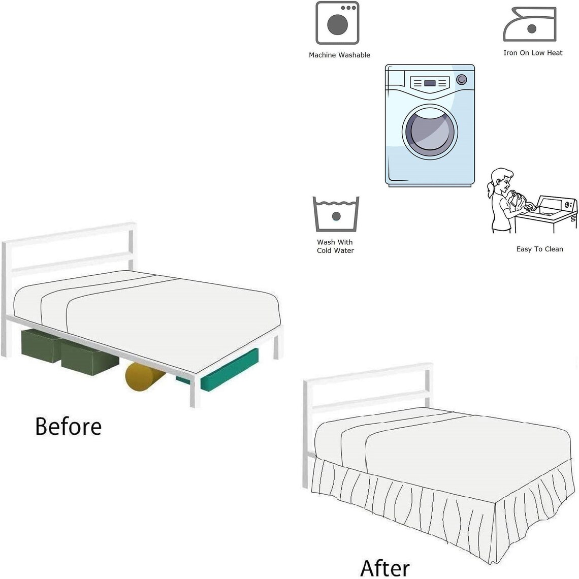 Dorm Bed Skirt Extra Long Extended College Dorm Room Bed Skirt Dust