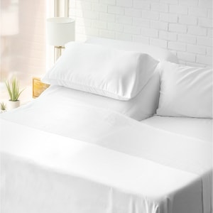 Split Head Bedsheet for Adjustable Bed 600-Thread-Count 100% Egyptian Cotton FlexTop Soft Breathable 4-Piece Bed Bedsheet-15&quot; Deep Pockets