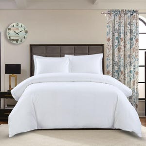 Egyptian Cotton Percale Bedding Set: 1000 Thread Count, White