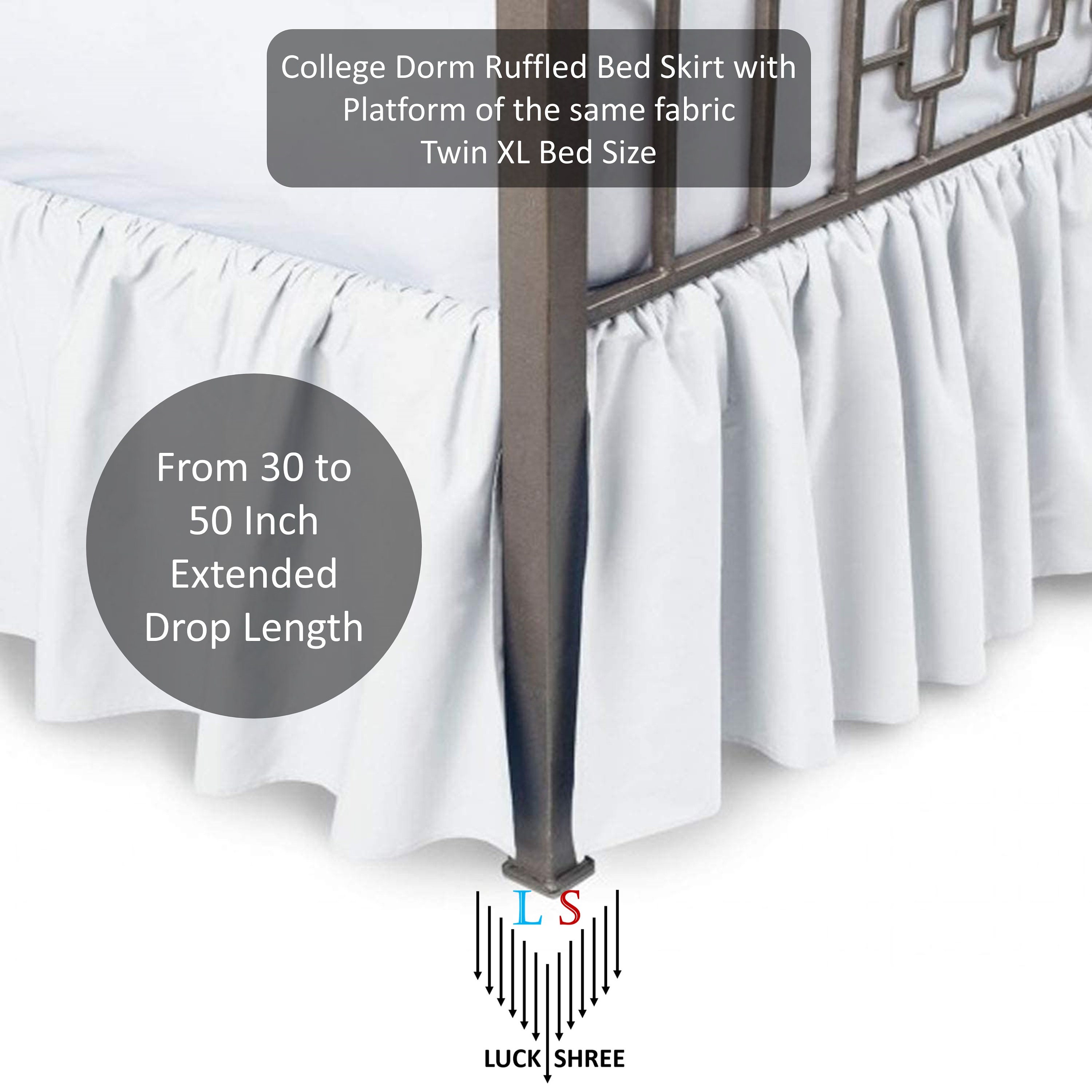 Dorm Bed Skirt Extra Long Extended College Dorm Room Bed Skirt Dust