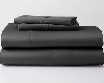 1000TC Giza Egyptian Cotton Bed Sheet Set: Sateen Weave, 25" Deep Pocket