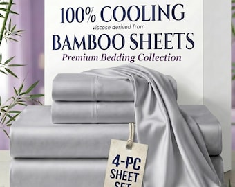 1000-Thread Count Viscose Bamboo Sheet Set 4-Piece | Cooling Soft | 15" Deep Pockets