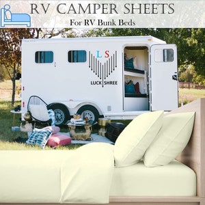 800 Thread Count 100% Organic Cotton RV Bedsheet 4-PCs, Long Staple Cotton, Sateen Weave 1 Fitted, 1 Flat Sheet and 2 Pillowcases - 15&quot; Deep