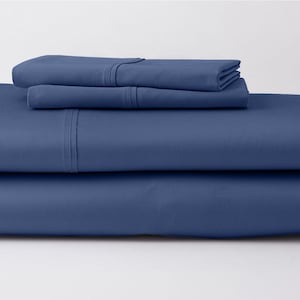 1000-TC Giza Bedsheet 100% Egyptian Cotton 4-PC Custom Soft Sateen Bedsheet 1 Fitted, 1 Flat Sheet and 2 Pillowcases 19&quot; Extra Deep Pockets